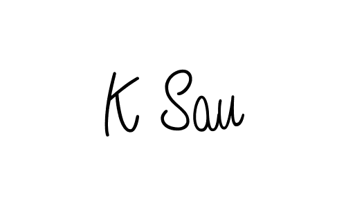 Design your own signature with our free online signature maker. With this signature software, you can create a handwritten (Angelique-Rose-font-FFP) signature for name K Sau. K Sau signature style 5 images and pictures png