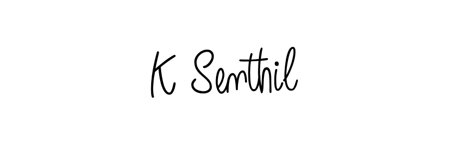 How to make K Senthil name signature. Use Angelique-Rose-font-FFP style for creating short signs online. This is the latest handwritten sign. K Senthil signature style 5 images and pictures png