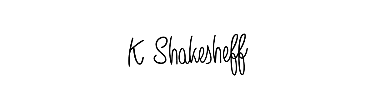 Angelique-Rose-font-FFP is a professional signature style that is perfect for those who want to add a touch of class to their signature. It is also a great choice for those who want to make their signature more unique. Get K Shakesheff name to fancy signature for free. K Shakesheff signature style 5 images and pictures png