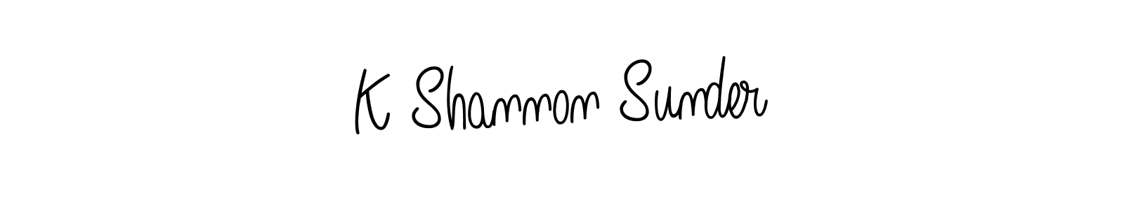 Make a beautiful signature design for name K Shannon Sunder. With this signature (Angelique-Rose-font-FFP) style, you can create a handwritten signature for free. K Shannon Sunder signature style 5 images and pictures png