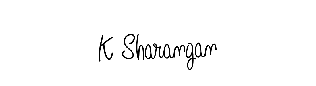 Design your own signature with our free online signature maker. With this signature software, you can create a handwritten (Angelique-Rose-font-FFP) signature for name K Sharangan. K Sharangan signature style 5 images and pictures png