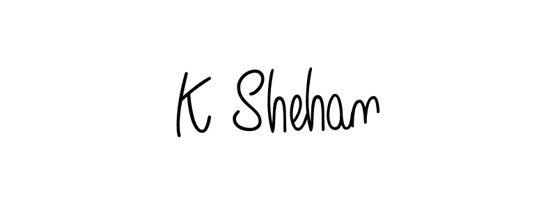 The best way (Angelique-Rose-font-FFP) to make a short signature is to pick only two or three words in your name. The name K Shehan include a total of six letters. For converting this name. K Shehan signature style 5 images and pictures png
