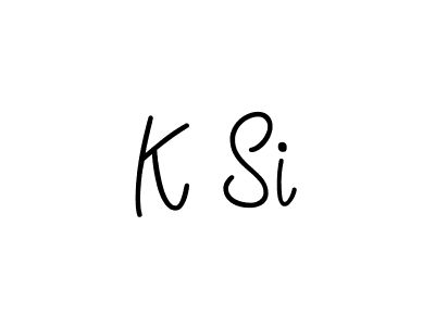 Make a beautiful signature design for name K Si. With this signature (Angelique-Rose-font-FFP) style, you can create a handwritten signature for free. K Si signature style 5 images and pictures png