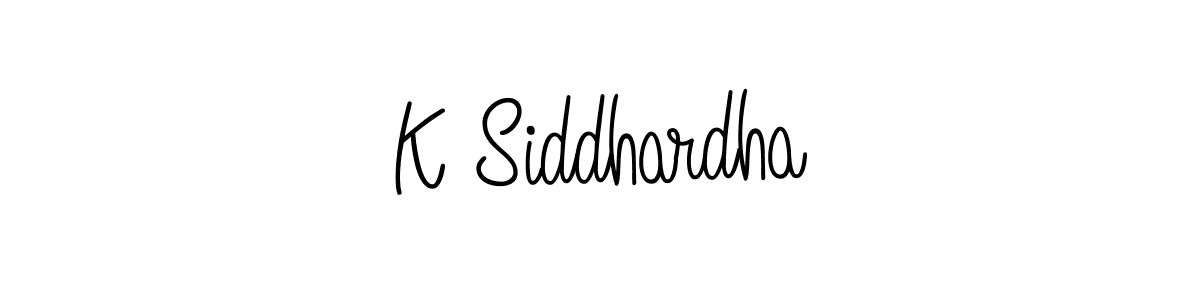 The best way (Angelique-Rose-font-FFP) to make a short signature is to pick only two or three words in your name. The name K Siddhardha include a total of six letters. For converting this name. K Siddhardha signature style 5 images and pictures png