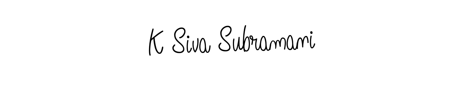 Make a beautiful signature design for name K Siva Subramani. With this signature (Angelique-Rose-font-FFP) style, you can create a handwritten signature for free. K Siva Subramani signature style 5 images and pictures png
