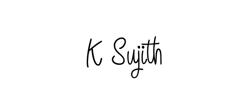 Design your own signature with our free online signature maker. With this signature software, you can create a handwritten (Angelique-Rose-font-FFP) signature for name K Sujith. K Sujith signature style 5 images and pictures png