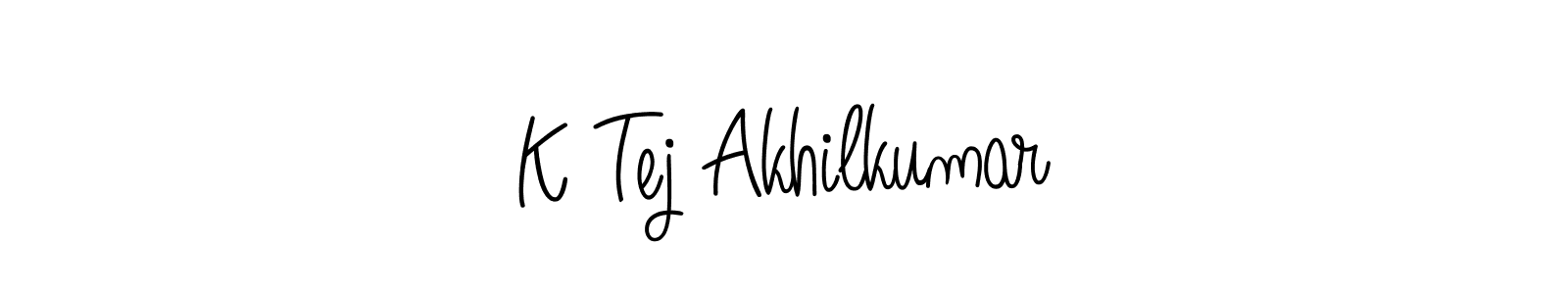 Similarly Angelique-Rose-font-FFP is the best handwritten signature design. Signature creator online .You can use it as an online autograph creator for name K Tej Akhilkumar. K Tej Akhilkumar signature style 5 images and pictures png