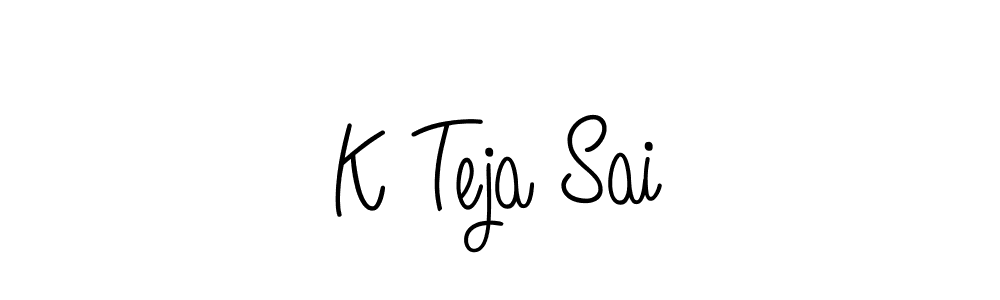 How to make K Teja Sai name signature. Use Angelique-Rose-font-FFP style for creating short signs online. This is the latest handwritten sign. K Teja Sai signature style 5 images and pictures png