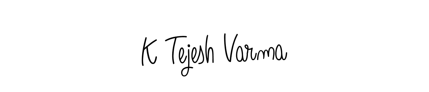 K Tejesh Varma stylish signature style. Best Handwritten Sign (Angelique-Rose-font-FFP) for my name. Handwritten Signature Collection Ideas for my name K Tejesh Varma. K Tejesh Varma signature style 5 images and pictures png