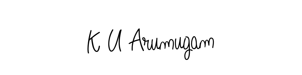 K U Arumugam stylish signature style. Best Handwritten Sign (Angelique-Rose-font-FFP) for my name. Handwritten Signature Collection Ideas for my name K U Arumugam. K U Arumugam signature style 5 images and pictures png