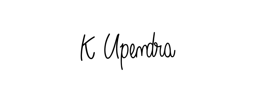 if you are searching for the best signature style for your name K Upendra. so please give up your signature search. here we have designed multiple signature styles  using Angelique-Rose-font-FFP. K Upendra signature style 5 images and pictures png