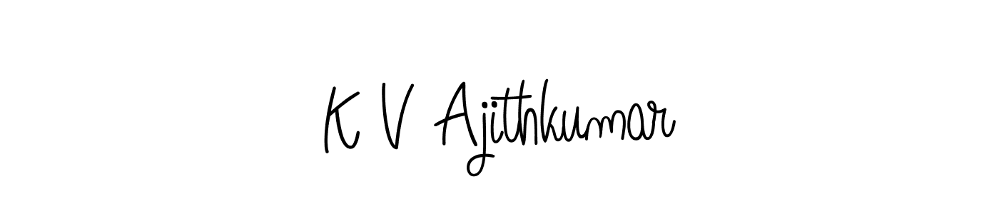 Design your own signature with our free online signature maker. With this signature software, you can create a handwritten (Angelique-Rose-font-FFP) signature for name K V Ajithkumar. K V Ajithkumar signature style 5 images and pictures png