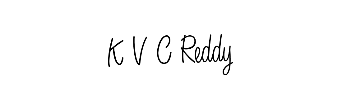 Use a signature maker to create a handwritten signature online. With this signature software, you can design (Angelique-Rose-font-FFP) your own signature for name K V C Reddy. K V C Reddy signature style 5 images and pictures png