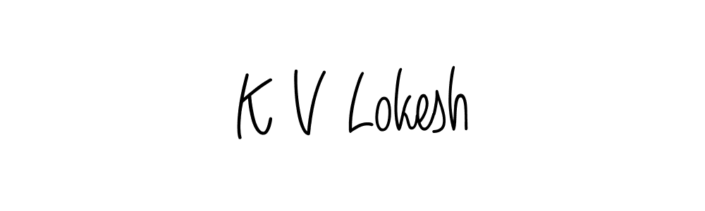 K V Lokesh stylish signature style. Best Handwritten Sign (Angelique-Rose-font-FFP) for my name. Handwritten Signature Collection Ideas for my name K V Lokesh. K V Lokesh signature style 5 images and pictures png