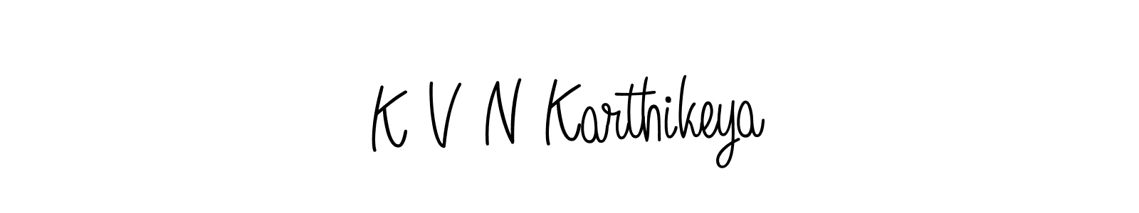 if you are searching for the best signature style for your name K V N Karthikeya. so please give up your signature search. here we have designed multiple signature styles  using Angelique-Rose-font-FFP. K V N Karthikeya signature style 5 images and pictures png