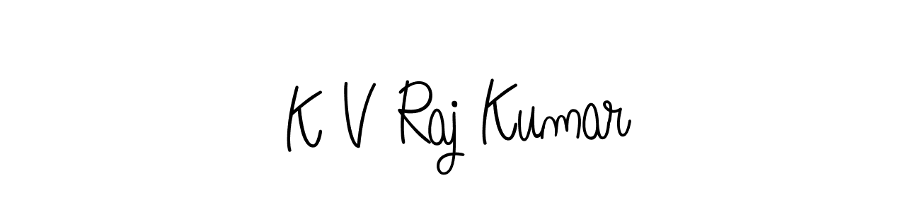 Check out images of Autograph of K V Raj Kumar name. Actor K V Raj Kumar Signature Style. Angelique-Rose-font-FFP is a professional sign style online. K V Raj Kumar signature style 5 images and pictures png