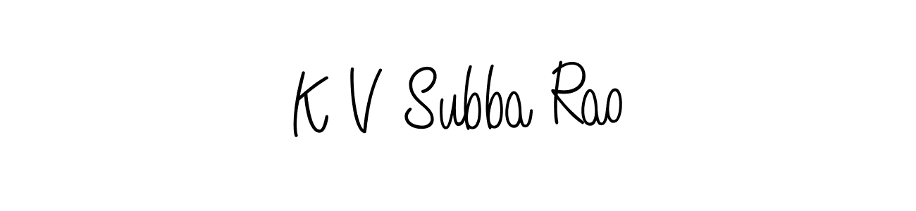 Angelique-Rose-font-FFP is a professional signature style that is perfect for those who want to add a touch of class to their signature. It is also a great choice for those who want to make their signature more unique. Get K V Subba Rao name to fancy signature for free. K V Subba Rao signature style 5 images and pictures png