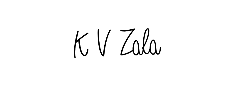 Design your own signature with our free online signature maker. With this signature software, you can create a handwritten (Angelique-Rose-font-FFP) signature for name K V Zala. K V Zala signature style 5 images and pictures png