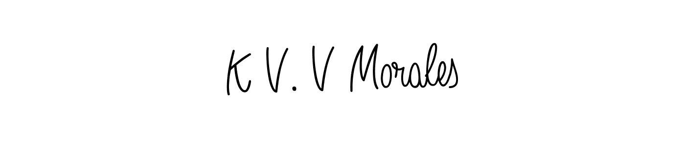 Make a beautiful signature design for name K V. V Morales. With this signature (Angelique-Rose-font-FFP) style, you can create a handwritten signature for free. K V. V Morales signature style 5 images and pictures png