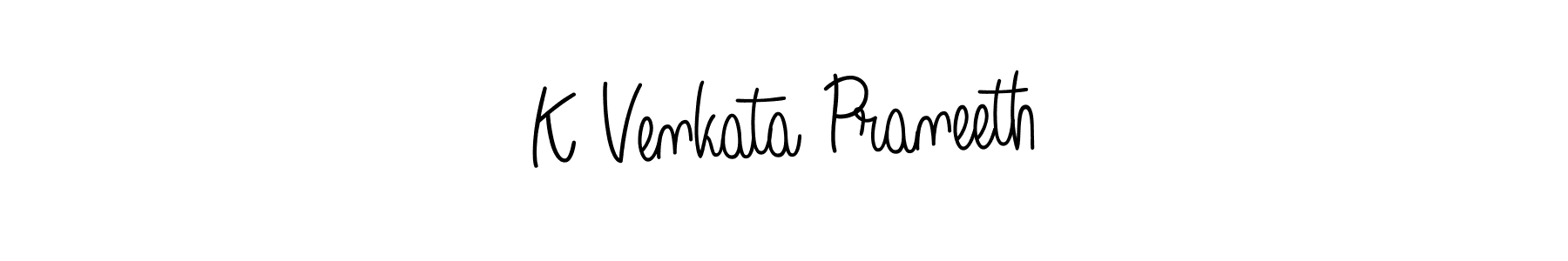 Design your own signature with our free online signature maker. With this signature software, you can create a handwritten (Angelique-Rose-font-FFP) signature for name K Venkata Praneeth. K Venkata Praneeth signature style 5 images and pictures png