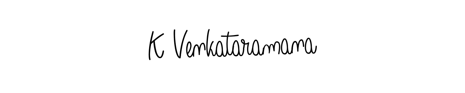The best way (Angelique-Rose-font-FFP) to make a short signature is to pick only two or three words in your name. The name K Venkataramana include a total of six letters. For converting this name. K Venkataramana signature style 5 images and pictures png