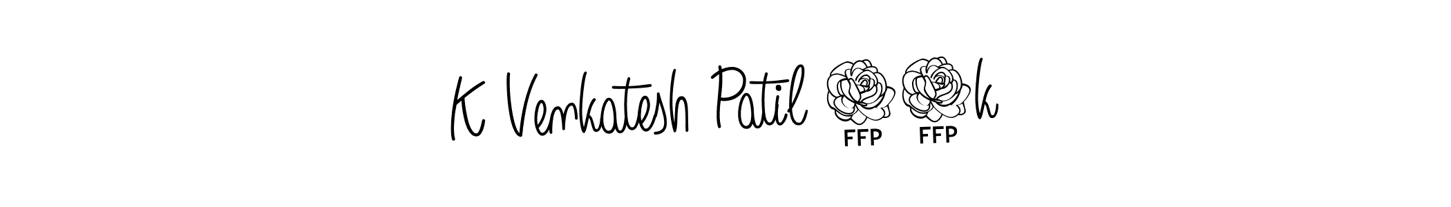 You should practise on your own different ways (Angelique-Rose-font-FFP) to write your name (K Venkatesh Patil 96k) in signature. don't let someone else do it for you. K Venkatesh Patil 96k signature style 5 images and pictures png