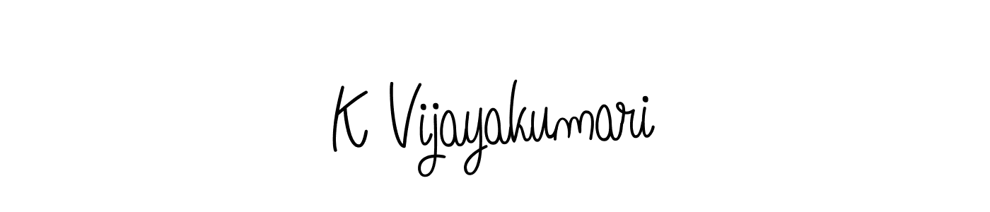 How to make K Vijayakumari name signature. Use Angelique-Rose-font-FFP style for creating short signs online. This is the latest handwritten sign. K Vijayakumari signature style 5 images and pictures png