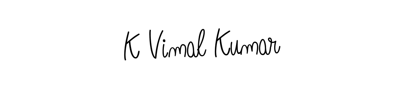 Make a beautiful signature design for name K Vimal Kumar. With this signature (Angelique-Rose-font-FFP) style, you can create a handwritten signature for free. K Vimal Kumar signature style 5 images and pictures png