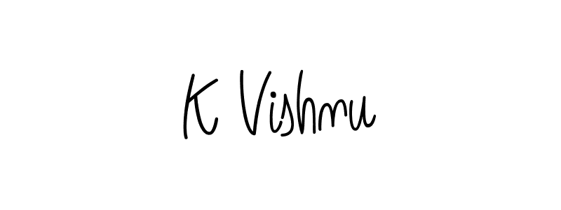 How to make K Vishnu name signature. Use Angelique-Rose-font-FFP style for creating short signs online. This is the latest handwritten sign. K Vishnu signature style 5 images and pictures png