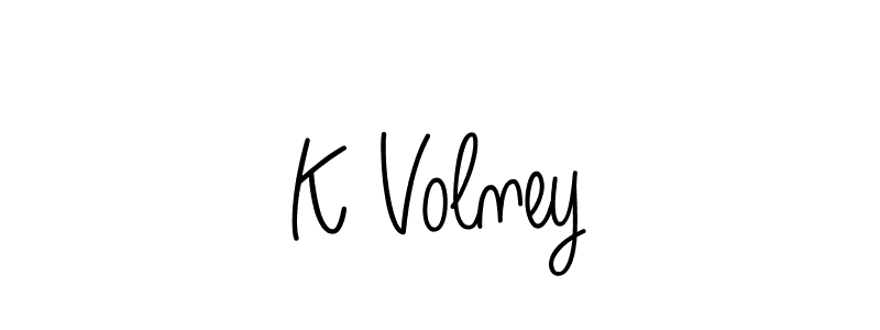 Create a beautiful signature design for name K Volney. With this signature (Angelique-Rose-font-FFP) fonts, you can make a handwritten signature for free. K Volney signature style 5 images and pictures png