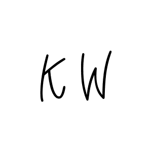 K W stylish signature style. Best Handwritten Sign (Angelique-Rose-font-FFP) for my name. Handwritten Signature Collection Ideas for my name K W. K W signature style 5 images and pictures png