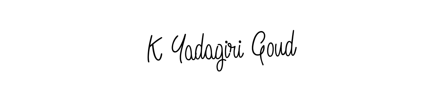 Use a signature maker to create a handwritten signature online. With this signature software, you can design (Angelique-Rose-font-FFP) your own signature for name K Yadagiri Goud. K Yadagiri Goud signature style 5 images and pictures png