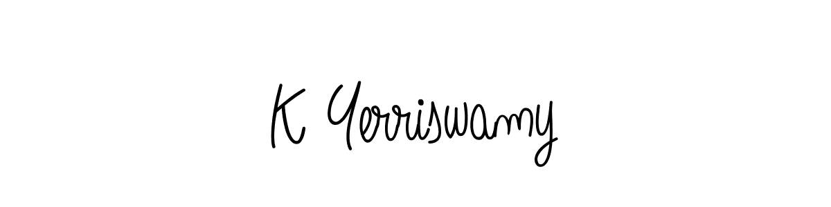 Use a signature maker to create a handwritten signature online. With this signature software, you can design (Angelique-Rose-font-FFP) your own signature for name K Yerriswamy. K Yerriswamy signature style 5 images and pictures png
