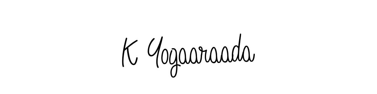 Make a beautiful signature design for name K Yogaaraada. With this signature (Angelique-Rose-font-FFP) style, you can create a handwritten signature for free. K Yogaaraada signature style 5 images and pictures png