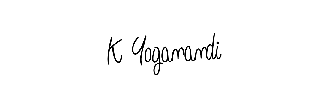 How to make K Yoganandi name signature. Use Angelique-Rose-font-FFP style for creating short signs online. This is the latest handwritten sign. K Yoganandi signature style 5 images and pictures png