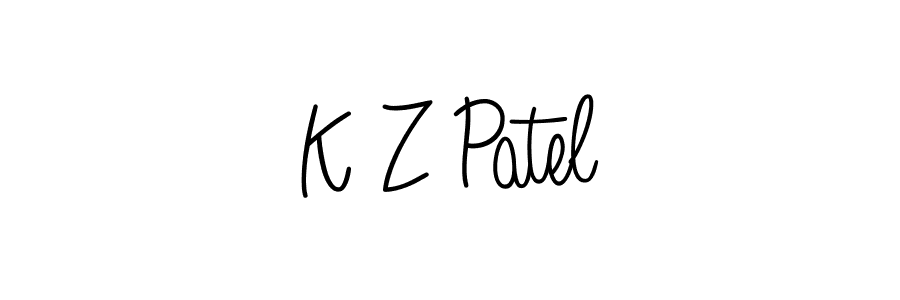 if you are searching for the best signature style for your name K Z Patel. so please give up your signature search. here we have designed multiple signature styles  using Angelique-Rose-font-FFP. K Z Patel signature style 5 images and pictures png