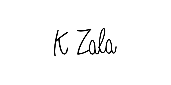 Create a beautiful signature design for name K Zala. With this signature (Angelique-Rose-font-FFP) fonts, you can make a handwritten signature for free. K Zala signature style 5 images and pictures png