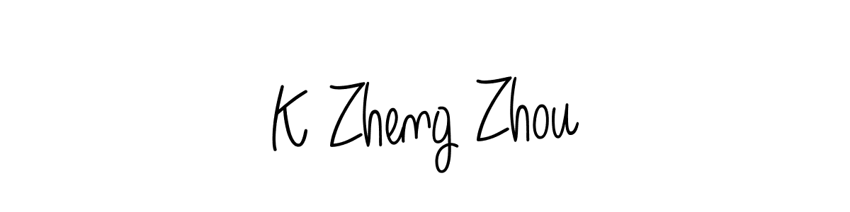 K Zheng Zhou stylish signature style. Best Handwritten Sign (Angelique-Rose-font-FFP) for my name. Handwritten Signature Collection Ideas for my name K Zheng Zhou. K Zheng Zhou signature style 5 images and pictures png
