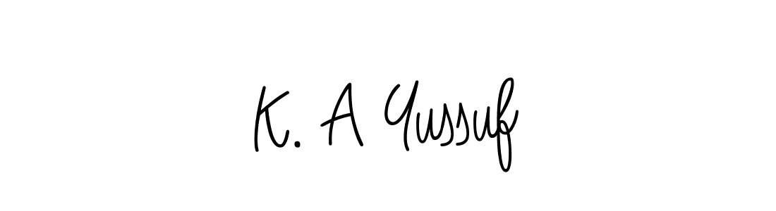 Use a signature maker to create a handwritten signature online. With this signature software, you can design (Angelique-Rose-font-FFP) your own signature for name K. A Yussuf. K. A Yussuf signature style 5 images and pictures png