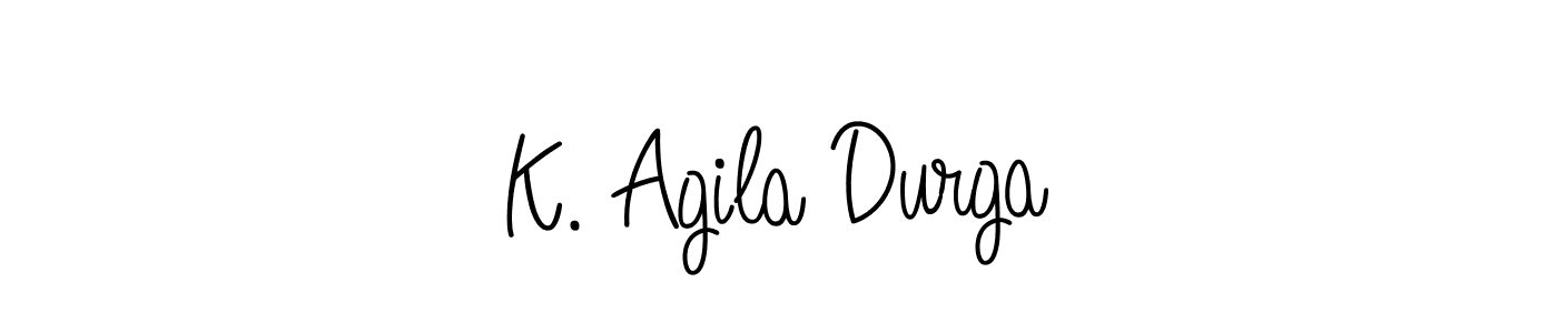 The best way (Angelique-Rose-font-FFP) to make a short signature is to pick only two or three words in your name. The name K. Agila Durga include a total of six letters. For converting this name. K. Agila Durga signature style 5 images and pictures png