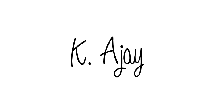 Use a signature maker to create a handwritten signature online. With this signature software, you can design (Angelique-Rose-font-FFP) your own signature for name K. Ajay. K. Ajay signature style 5 images and pictures png