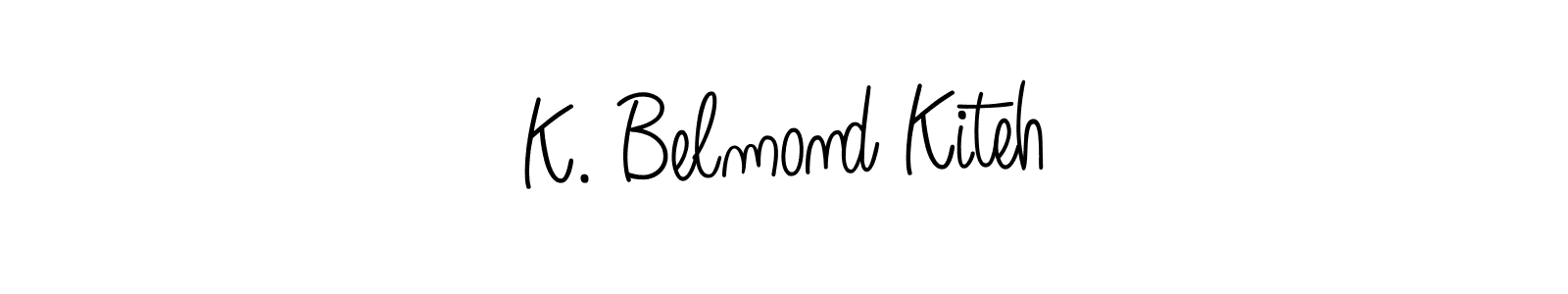 Use a signature maker to create a handwritten signature online. With this signature software, you can design (Angelique-Rose-font-FFP) your own signature for name K. Belmond Kiteh. K. Belmond Kiteh signature style 5 images and pictures png