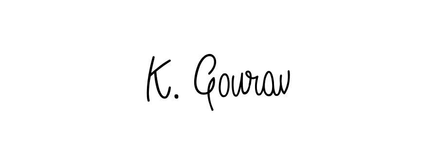 Use a signature maker to create a handwritten signature online. With this signature software, you can design (Angelique-Rose-font-FFP) your own signature for name K. Gourav. K. Gourav signature style 5 images and pictures png