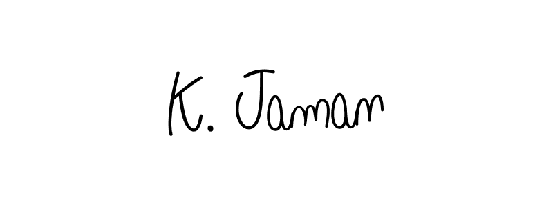 The best way (Angelique-Rose-font-FFP) to make a short signature is to pick only two or three words in your name. The name K. Jaman include a total of six letters. For converting this name. K. Jaman signature style 5 images and pictures png