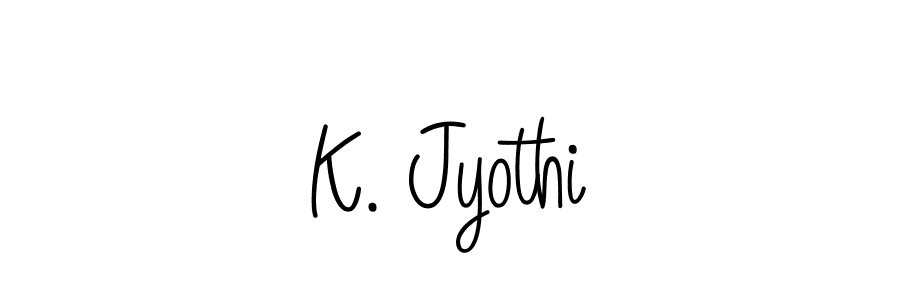 Use a signature maker to create a handwritten signature online. With this signature software, you can design (Angelique-Rose-font-FFP) your own signature for name K. Jyothi. K. Jyothi signature style 5 images and pictures png