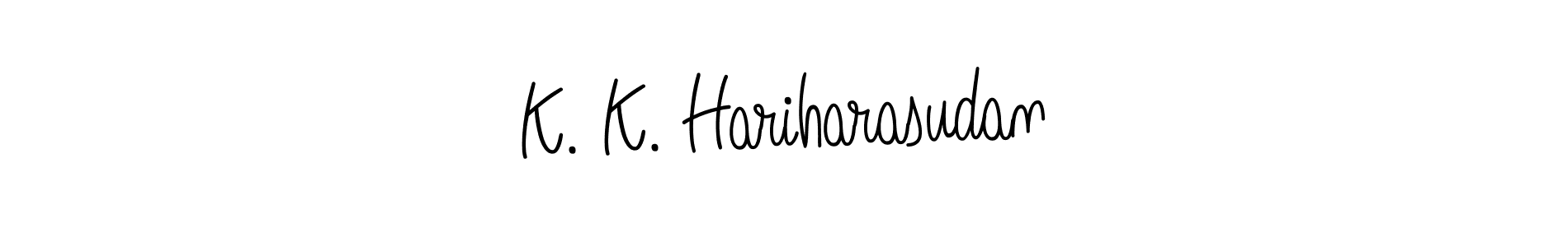 You should practise on your own different ways (Angelique-Rose-font-FFP) to write your name (K. K. Hariharasudan) in signature. don't let someone else do it for you. K. K. Hariharasudan signature style 5 images and pictures png