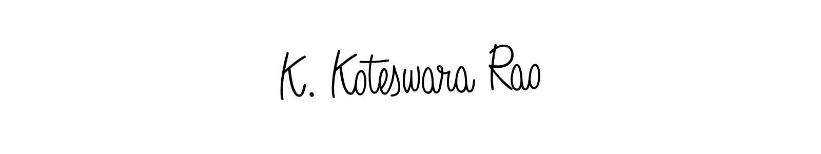 You should practise on your own different ways (Angelique-Rose-font-FFP) to write your name (K. Koteswara Rao) in signature. don't let someone else do it for you. K. Koteswara Rao signature style 5 images and pictures png