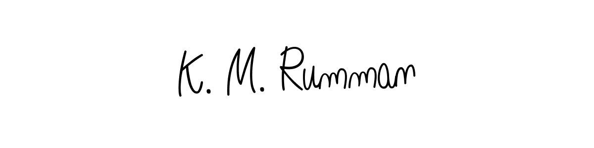 if you are searching for the best signature style for your name K. M. Rumman. so please give up your signature search. here we have designed multiple signature styles  using Angelique-Rose-font-FFP. K. M. Rumman signature style 5 images and pictures png