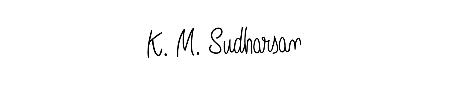 Use a signature maker to create a handwritten signature online. With this signature software, you can design (Angelique-Rose-font-FFP) your own signature for name K. M. Sudharsan. K. M. Sudharsan signature style 5 images and pictures png