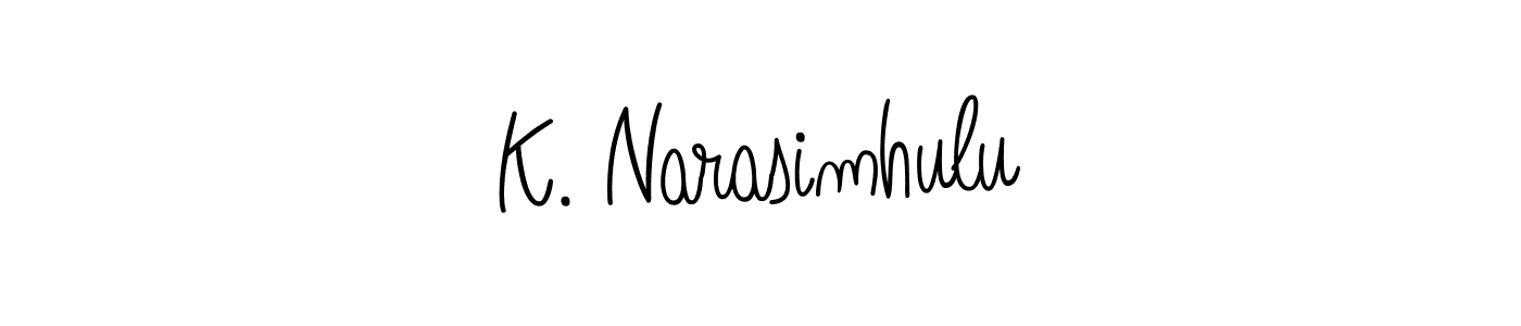 Make a short K. Narasimhulu signature style. Manage your documents anywhere anytime using Angelique-Rose-font-FFP. Create and add eSignatures, submit forms, share and send files easily. K. Narasimhulu signature style 5 images and pictures png